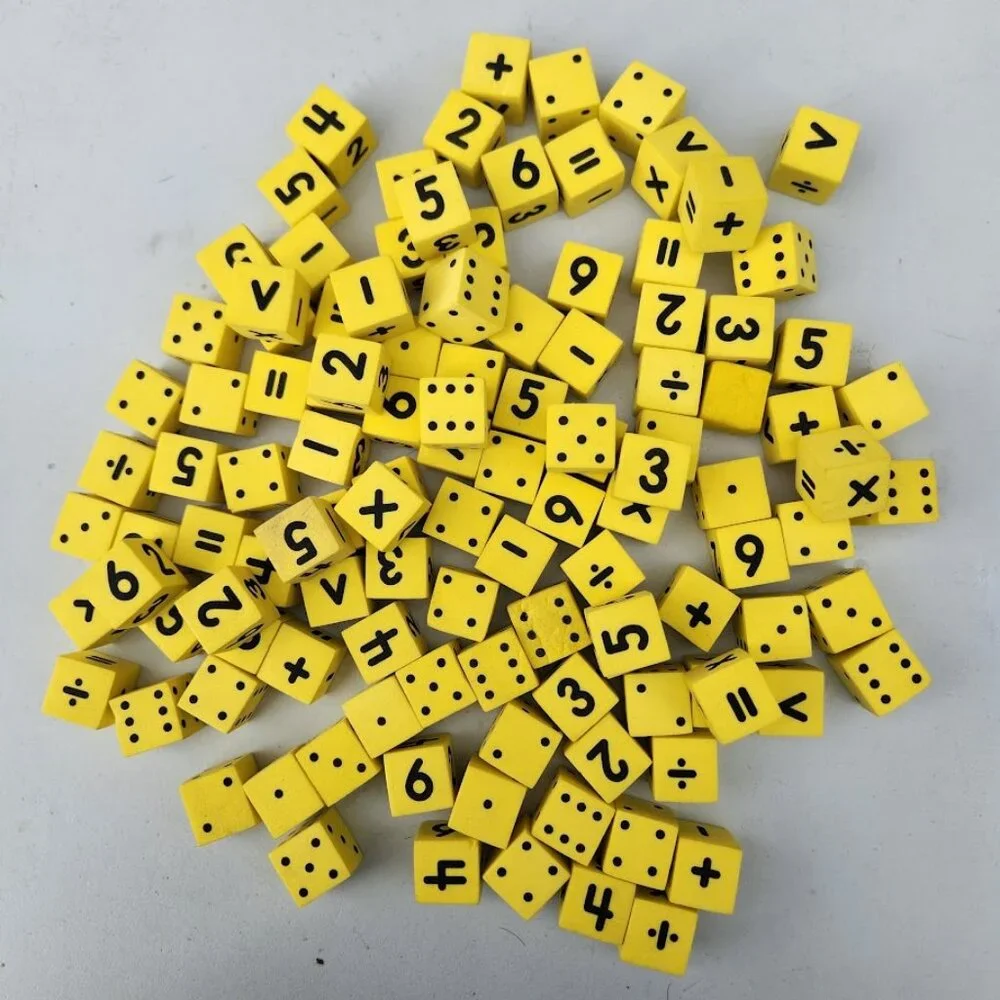 Koplow Games Foam Spot & Number Dice Yellow Math Mathematics Manipulatives Ideal